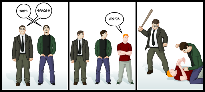 Tabs vs spaces vs both